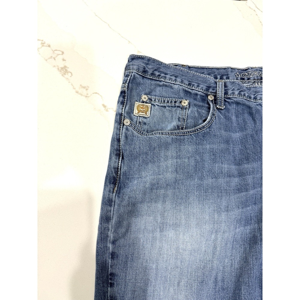 Cinch Jeans Mens 40x34 Dooley Relaxed Fit Blue Light Wash‎ Hand Sanded Bootcut - Picture 4 of 16